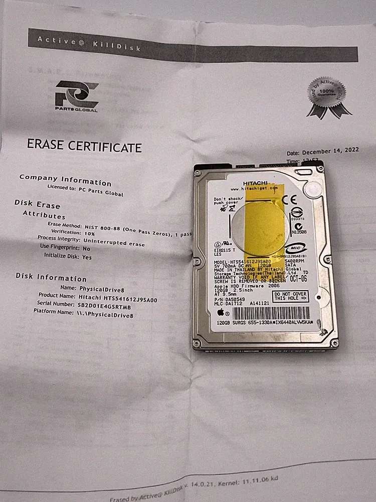 *Hitachi 120G 5400RPM HTS541612J9SA00 Internal 2.5 Inch SATA Notebook Hard Drive