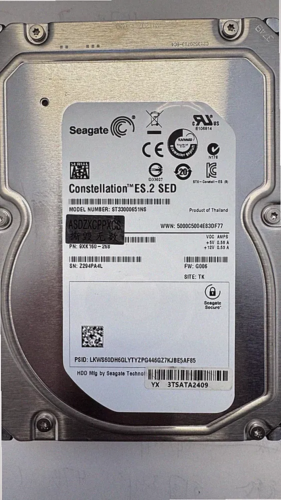 Seagate 3.5 Inch SATA 3TB Hard Drive For Surveillance Camera System